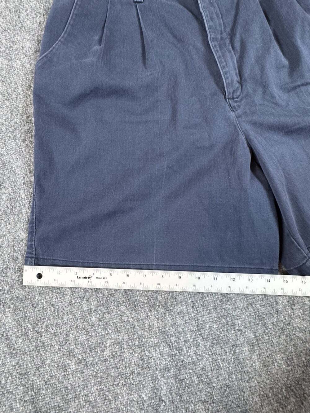 Vintage Lee Women’s Blue Pleated Chino Shorts Cotton Twill Elastic Waist 16W - Picture 6 of 8